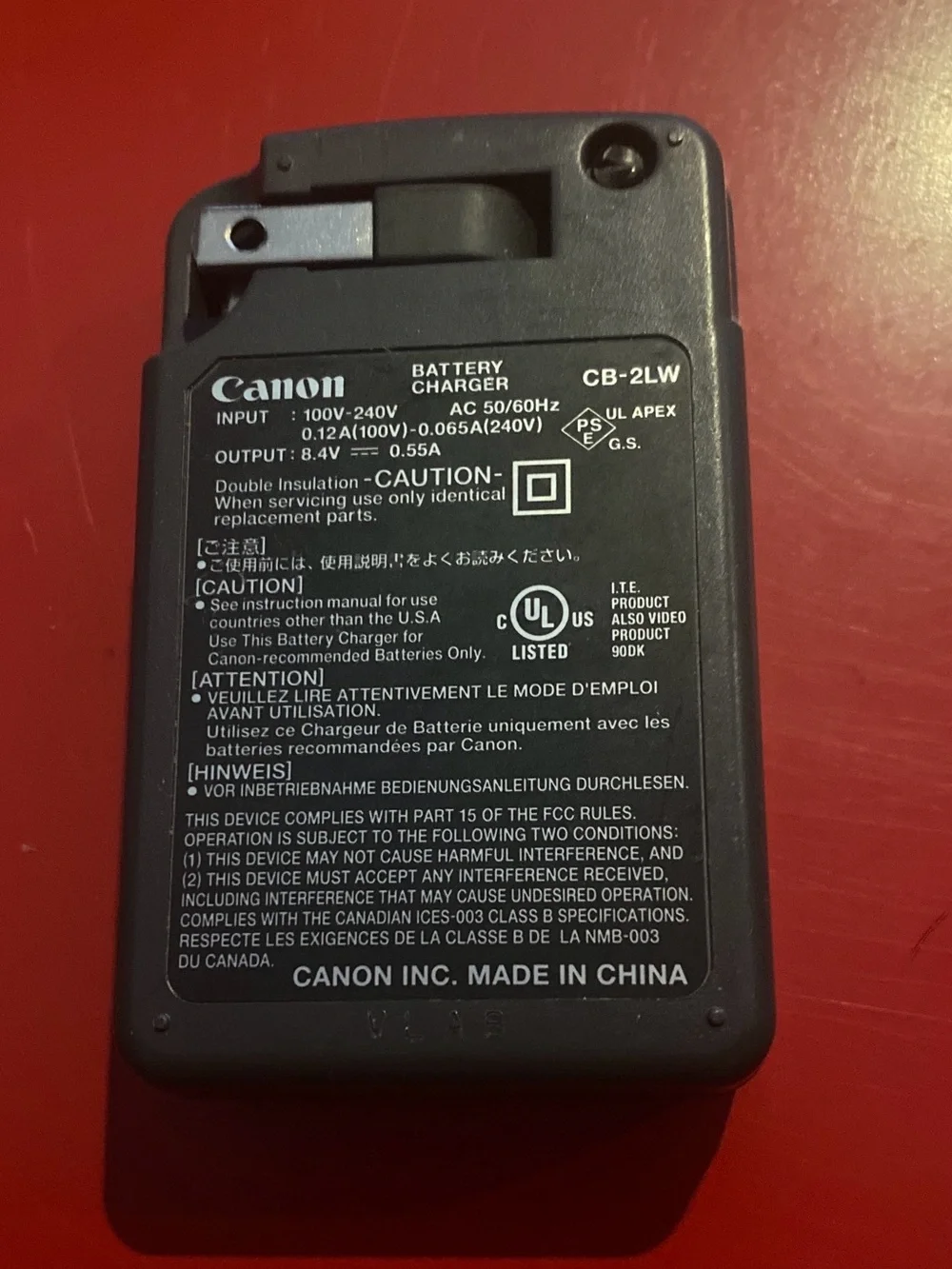 Canon CB-2LW Battery Charger NB-2L NB-2LH PowerShot OEM Genuine Tested